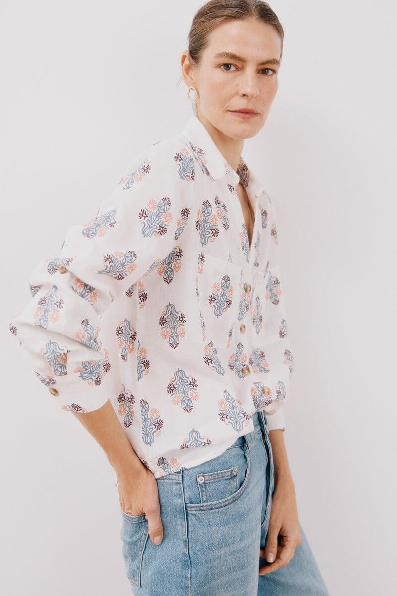 pedro del hierro Camisa algodón estampada Ofertas de temporada