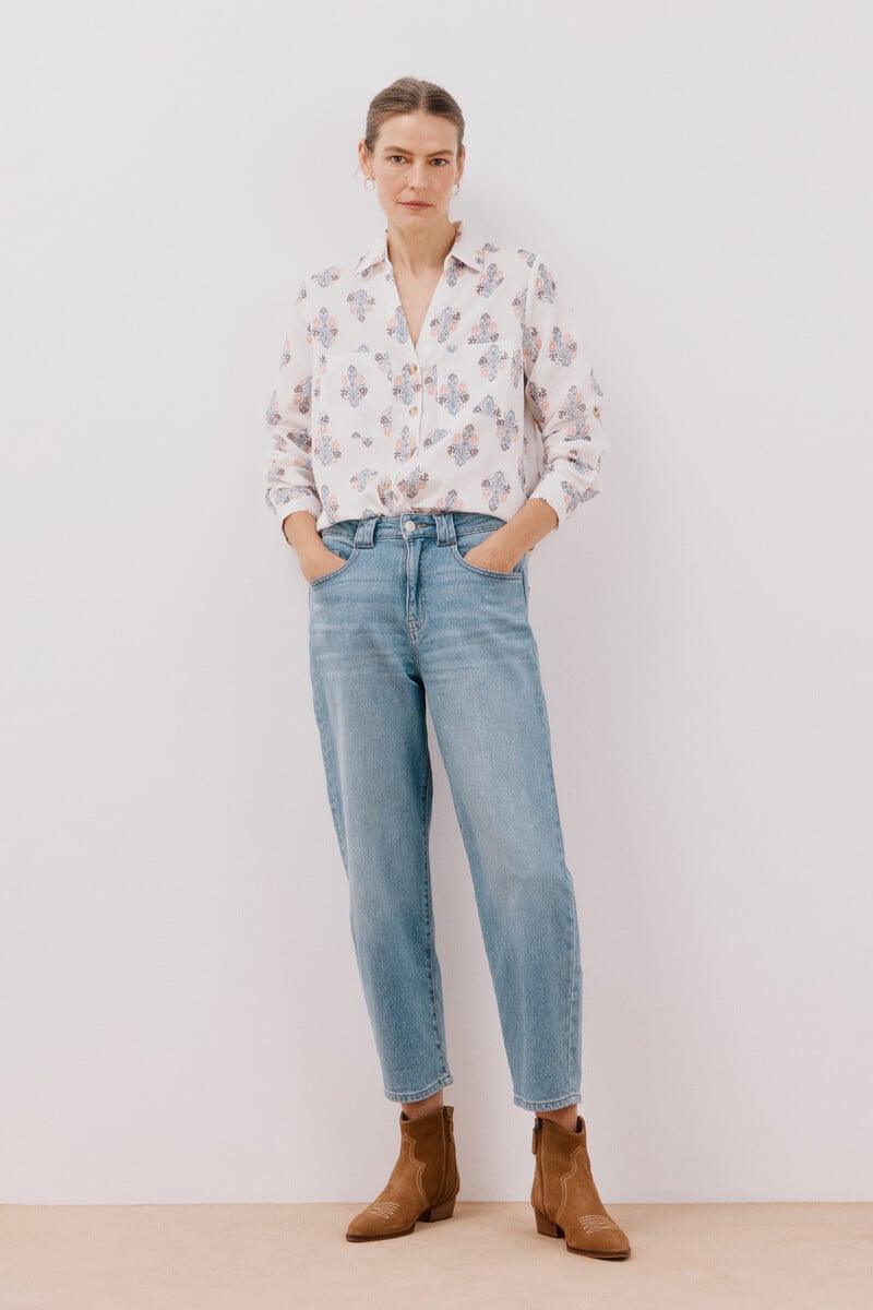 pedro del hierro Camisa algodón estampada Ofertas de temporada