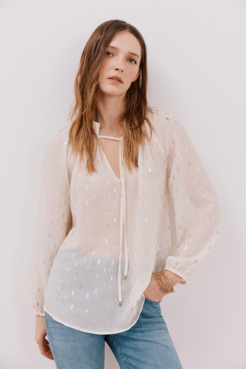 pedro del hierro Blusa detalle nido de abeja Precio ultrabajo