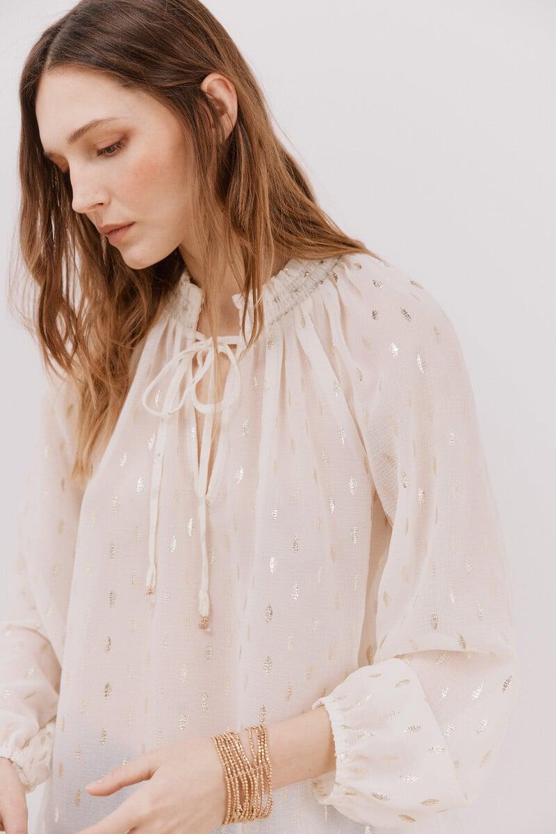 pedro del hierro Blusa detalle nido de abeja Precio ultrabajo