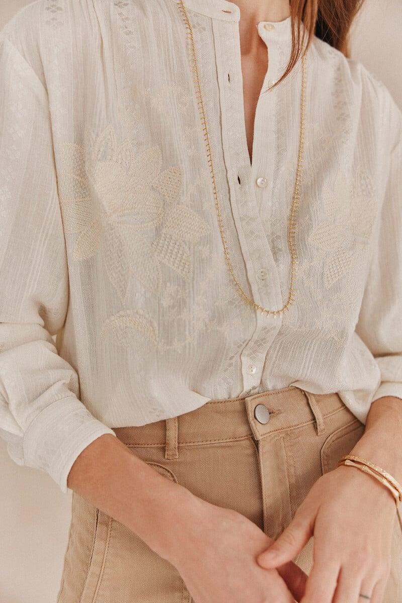 pedro del hierro Galiana. Camisa bordada Devoluciones gratuitas