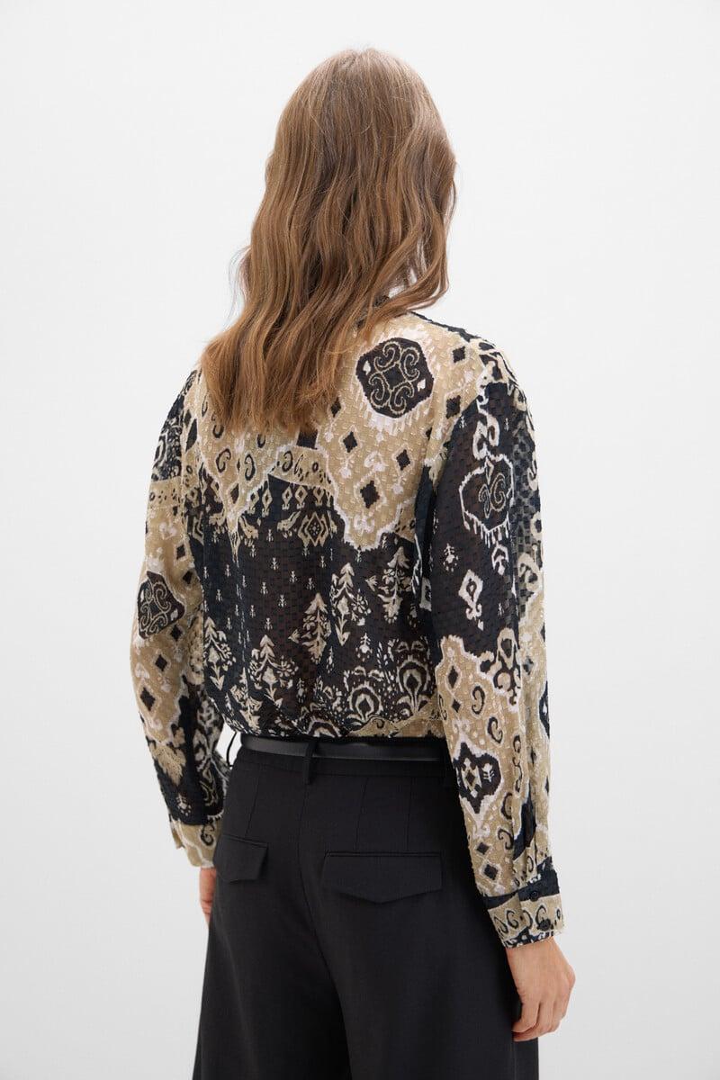 pedro del hierro Blusa estampada tejido textura Outlet