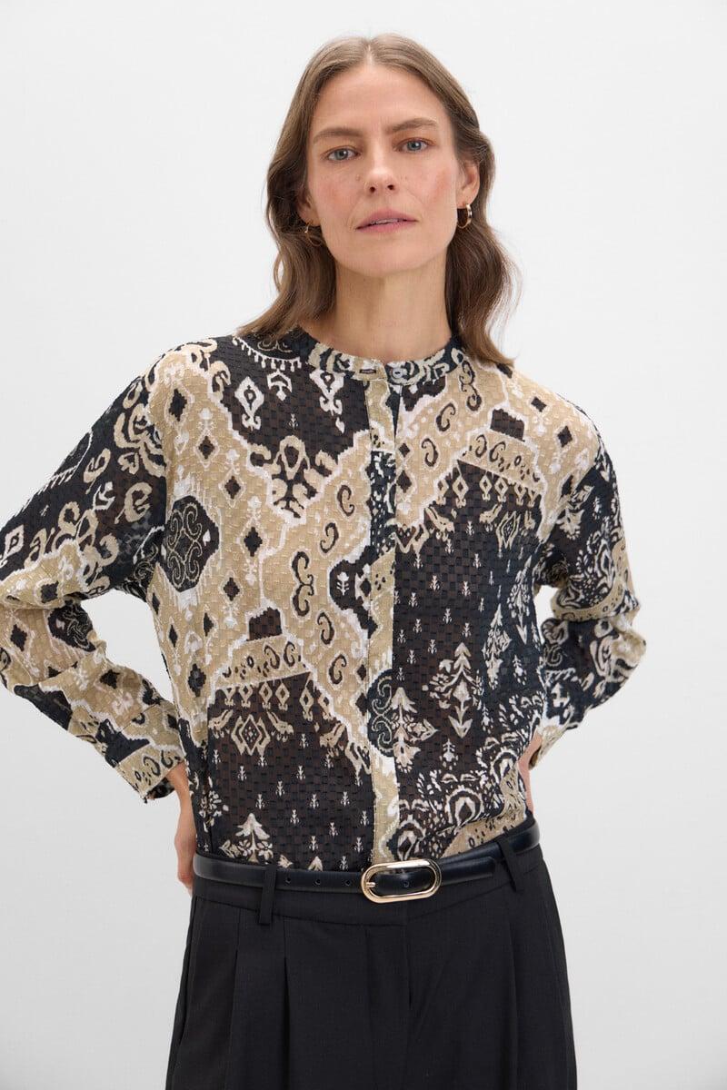 pedro del hierro Blusa estampada tejido textura Outlet