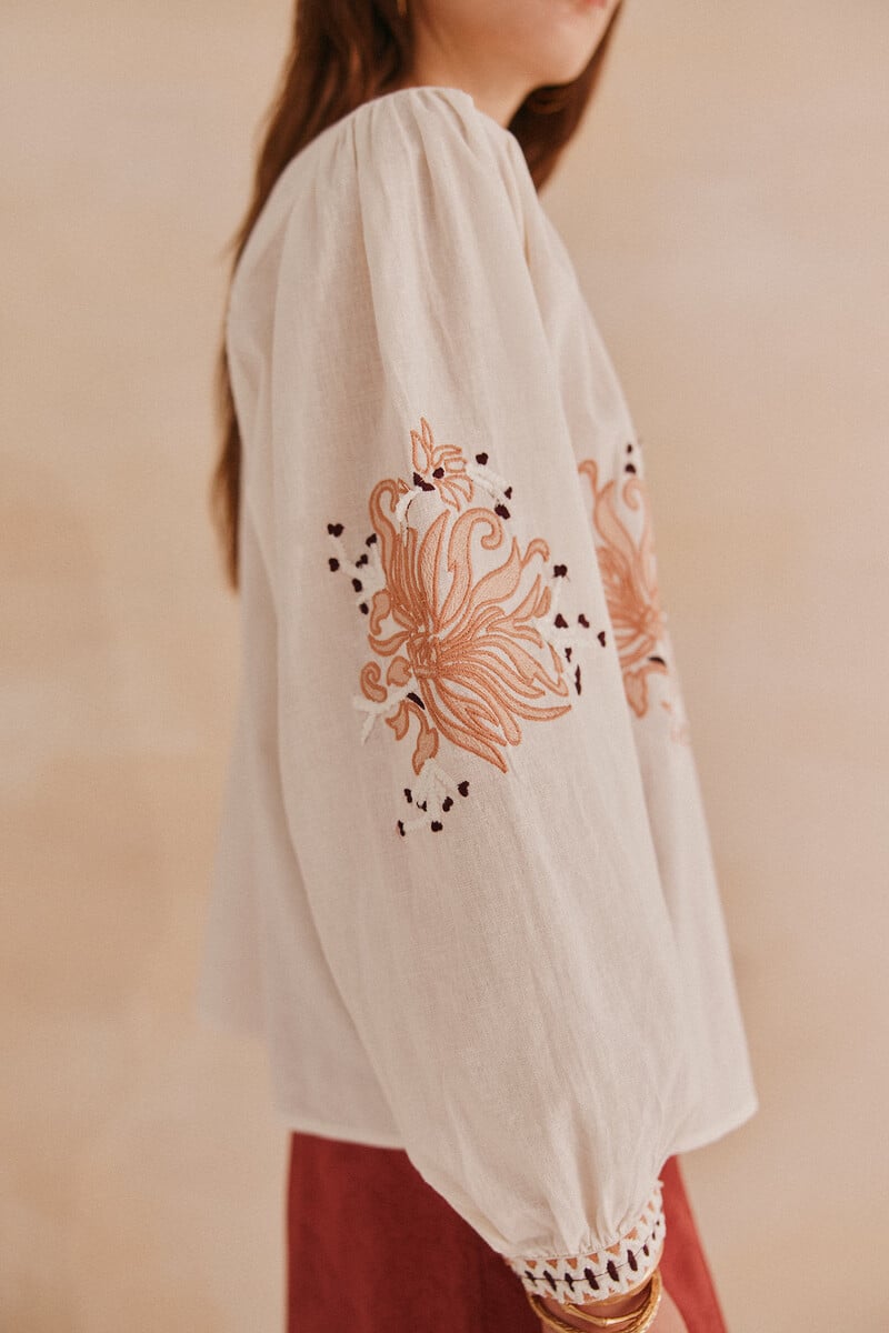 pedro del hierro Alicia. Blusa bordada Gran oferta