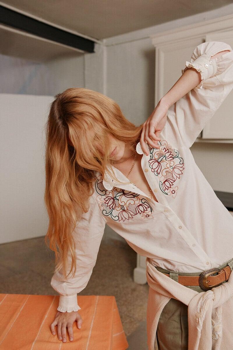 pedro del hierro Casilda. Blusa bordada Rebajas baratas