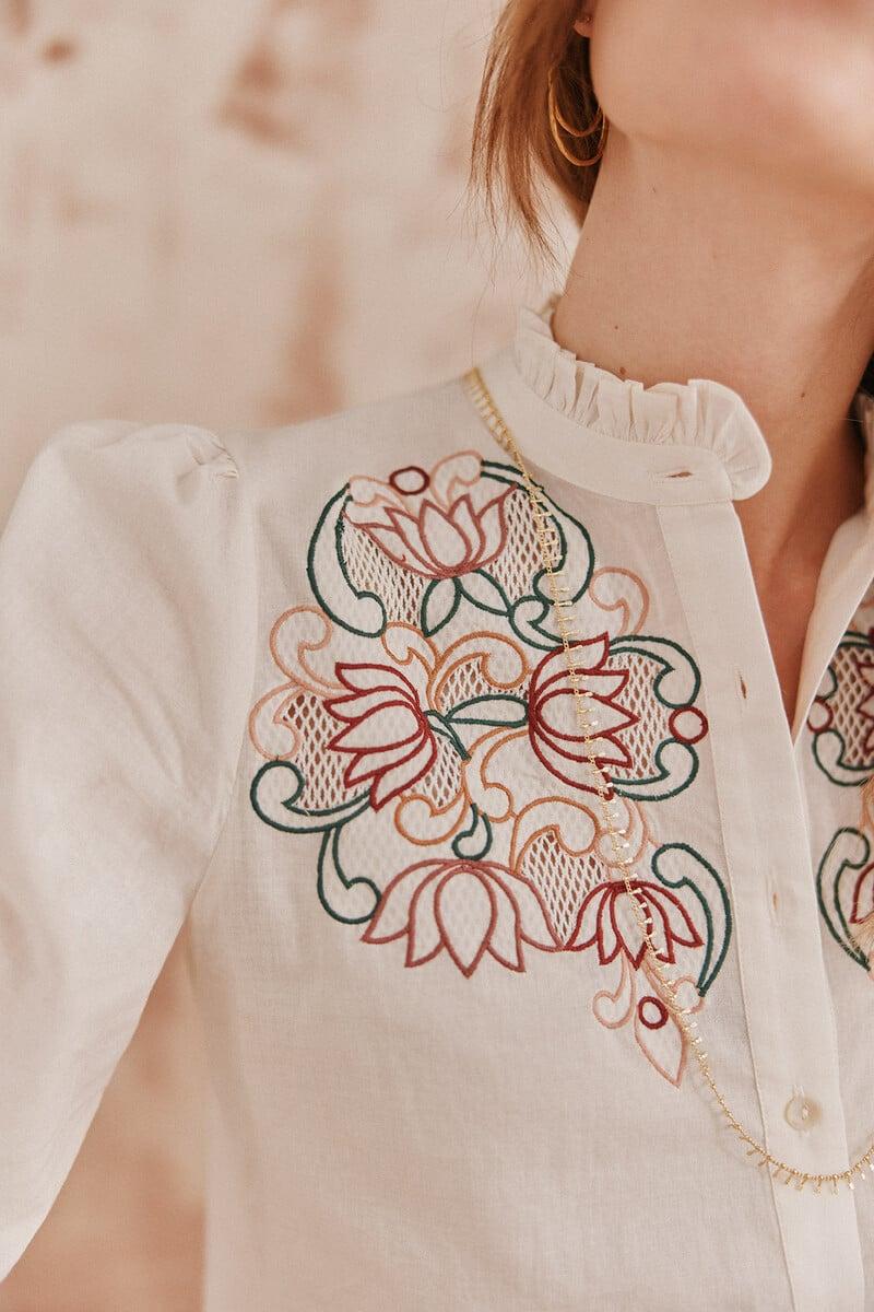 pedro del hierro Casilda. Blusa bordada Rebajas baratas
