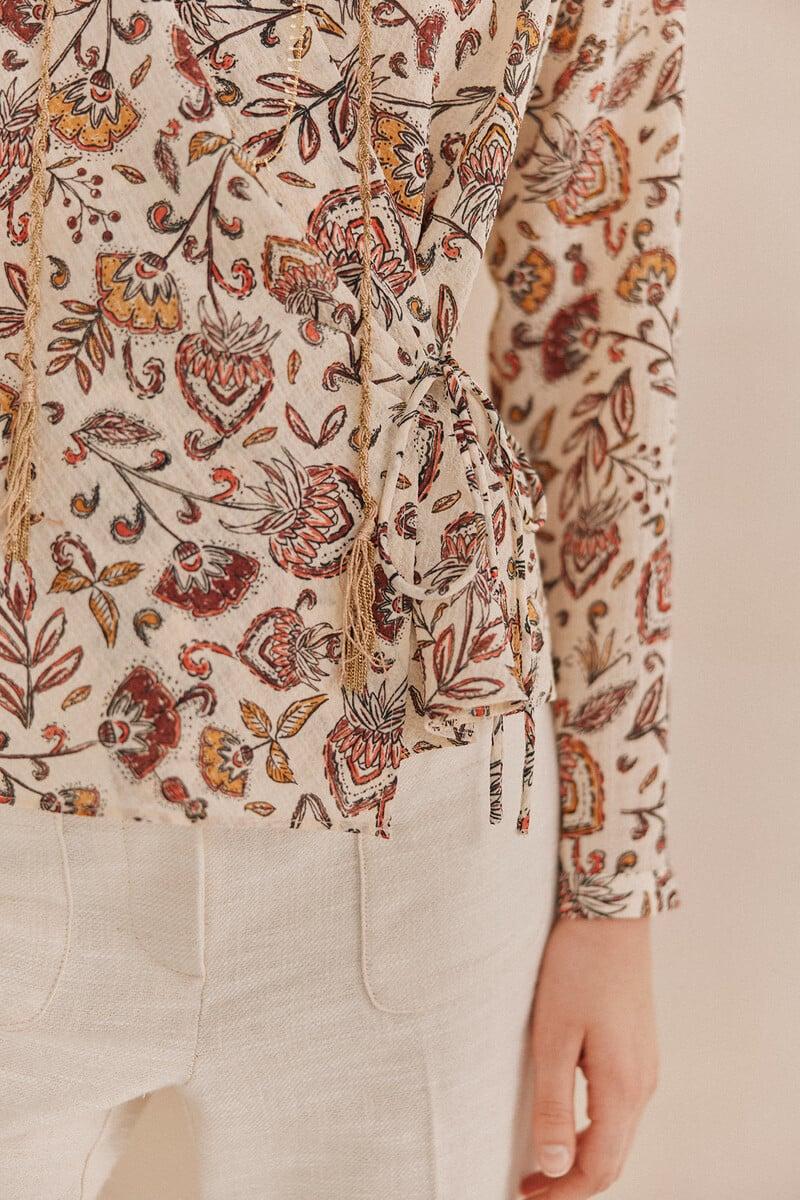pedro del hierro Adela. Top estampado Liquidación