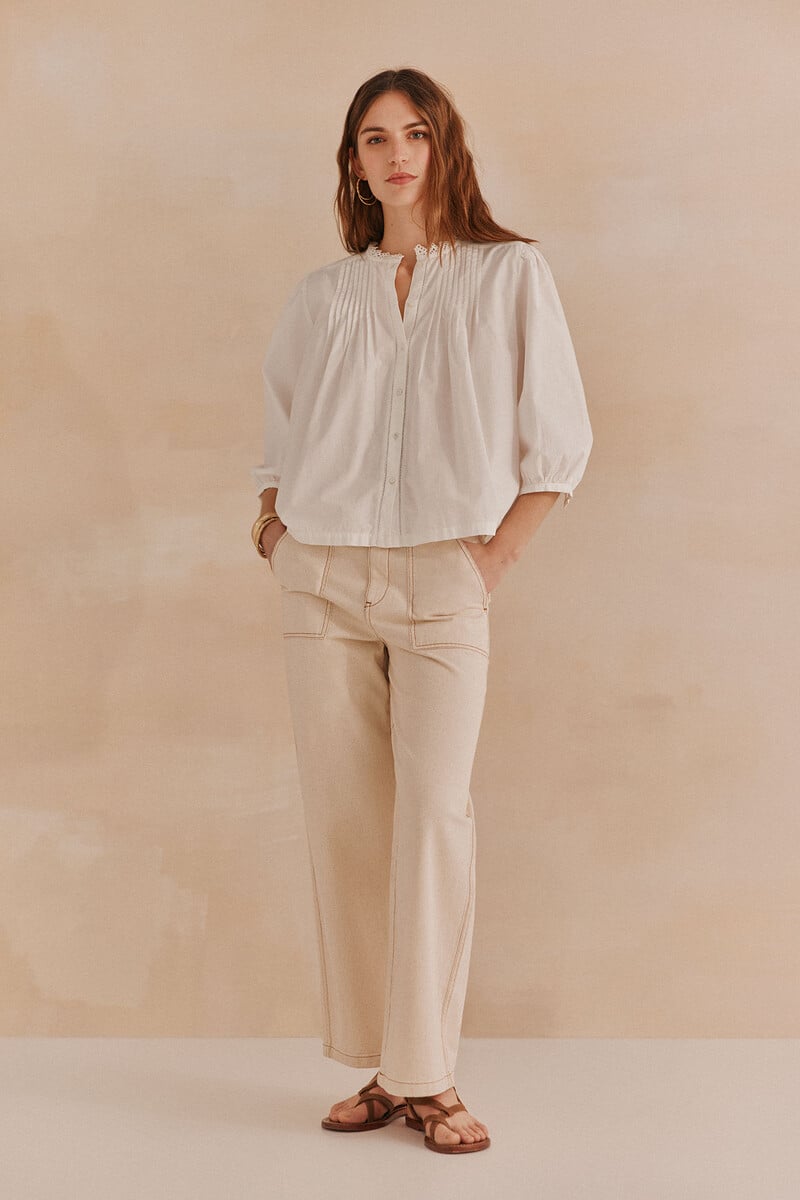 pedro del hierro Lorraine. Blusa jaretas Rebajas online