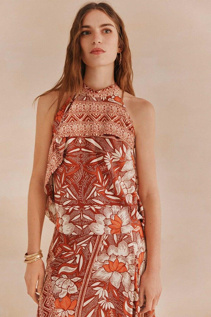 pedro del hierro Liana. Top estampado Envío gratis