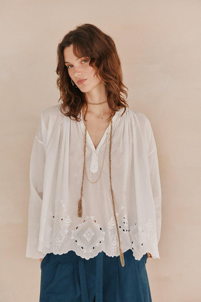 pedro del hierro Casandra. Blusón bordado COMPRAR AHORA