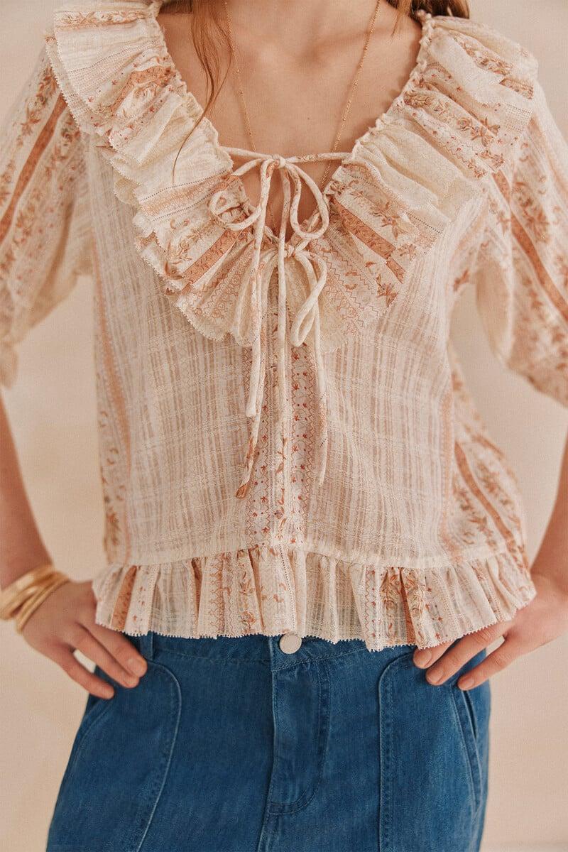 pedro del hierro Astrid. Blusa estampada Último día