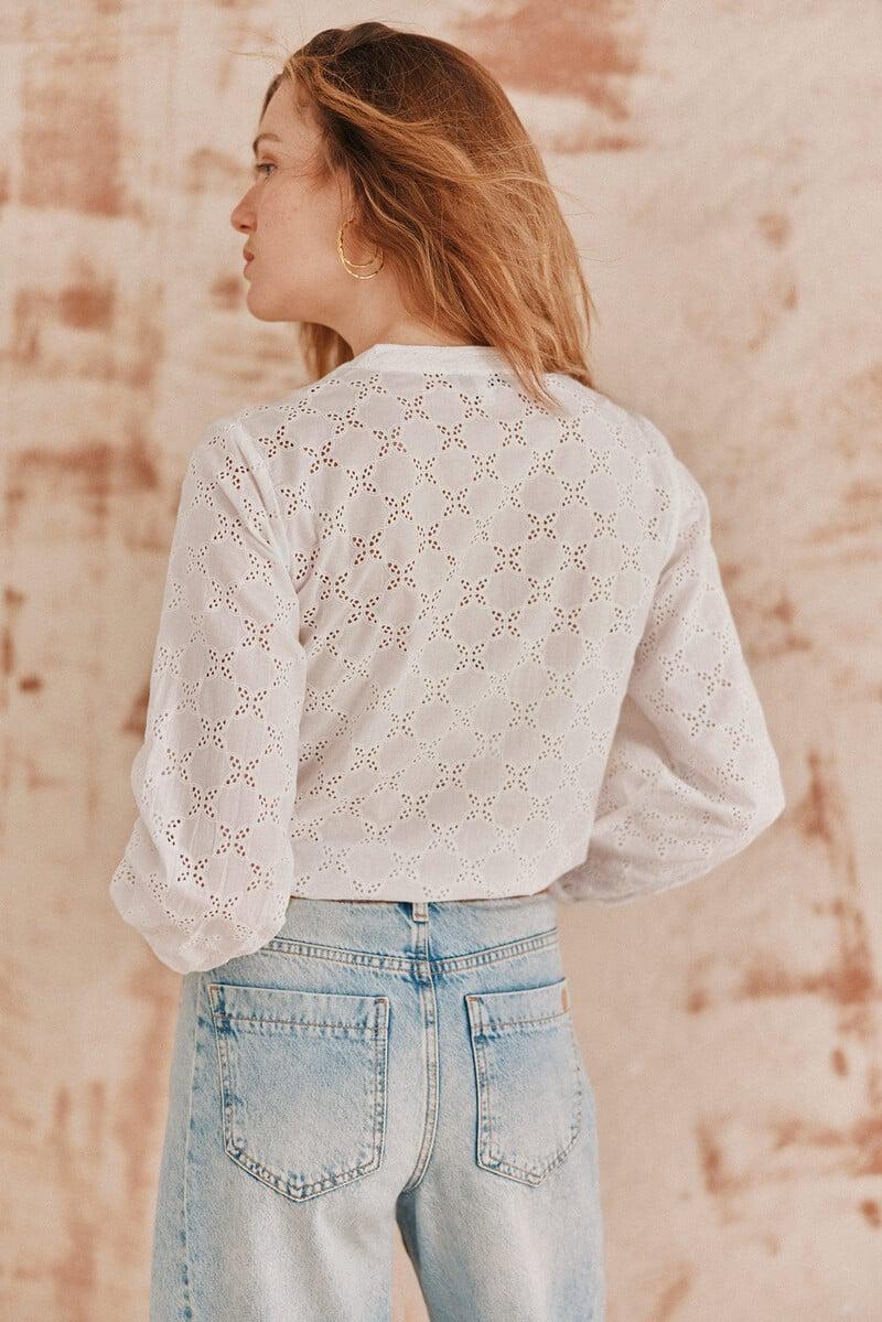pedro del hierro Consuelo. Blusa bordada volantes Promoción por tiempo limitado