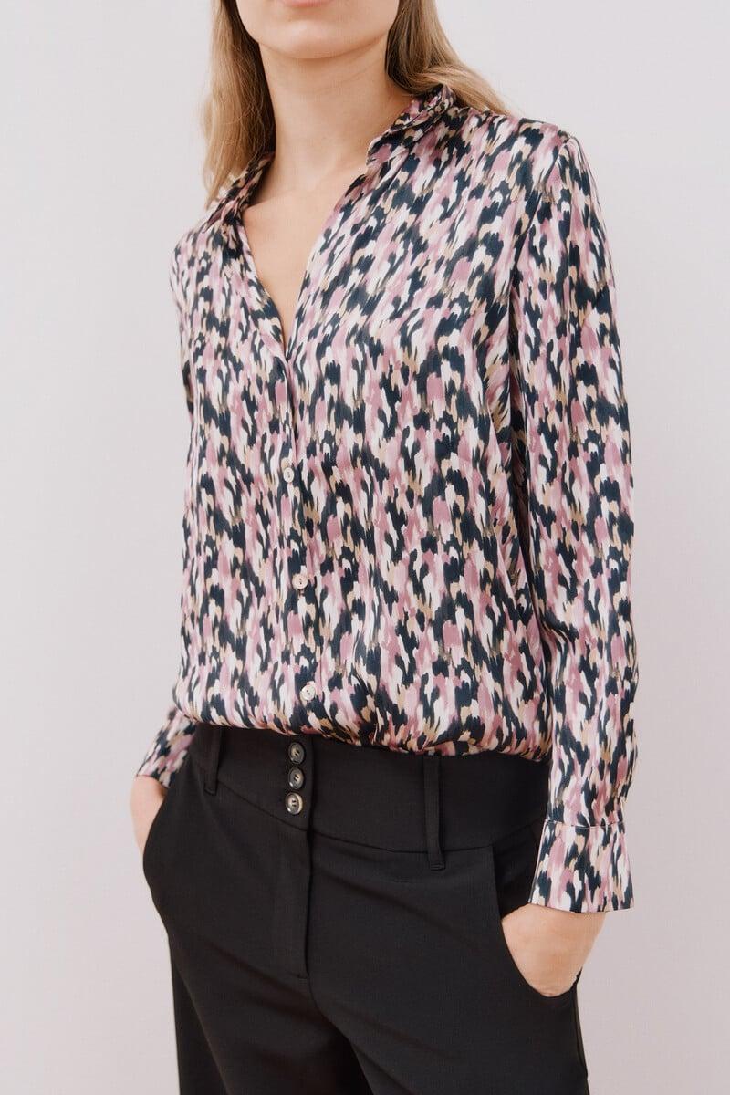 pedro del hierro Blusa satinada manga larga Superdescuento