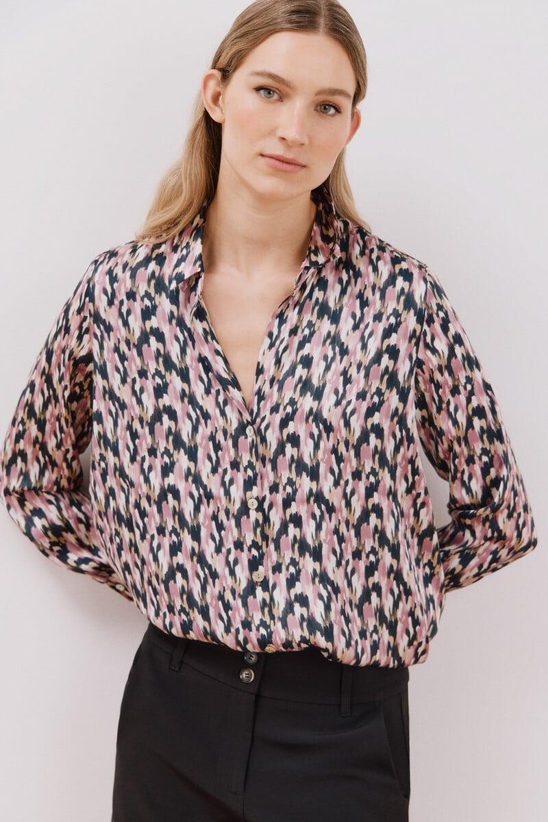 pedro del hierro Blusa satinada manga larga Superdescuento