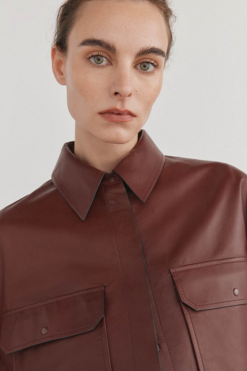 pedro del hierro Camisa piel crop Grandes descuentos