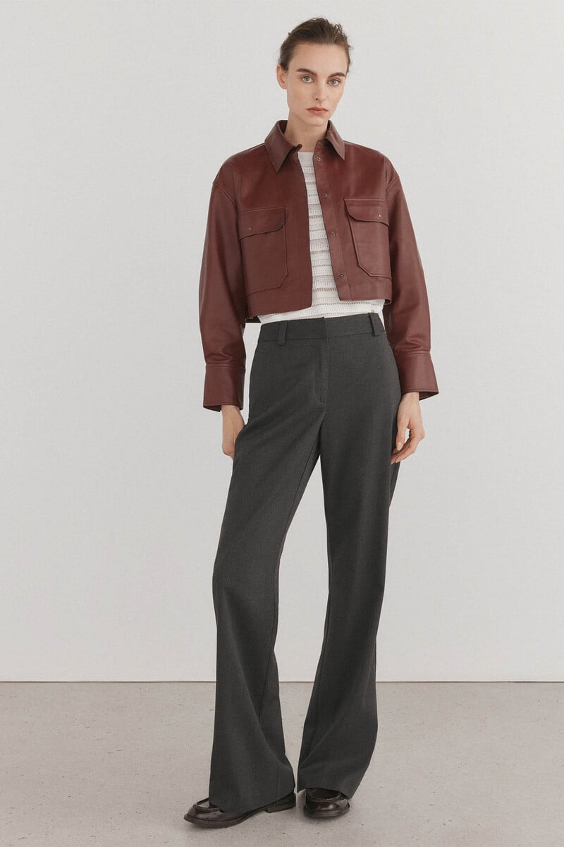 pedro del hierro Camisa piel crop Grandes descuentos