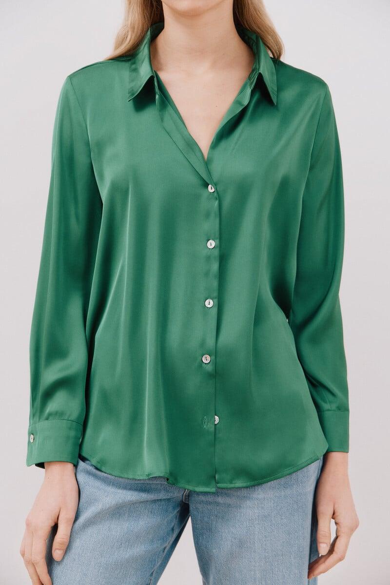 pedro del hierro Blusa satinada manga larga Envío internacional gratuito