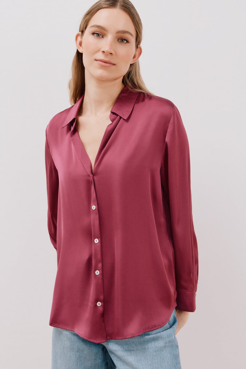 pedro del hierro Blusa satinada manga larga