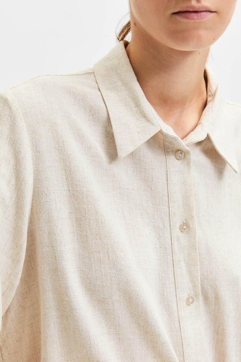 pedro del hierro Camisa de manga larga de lino Regular Fit Descuento por venta flash