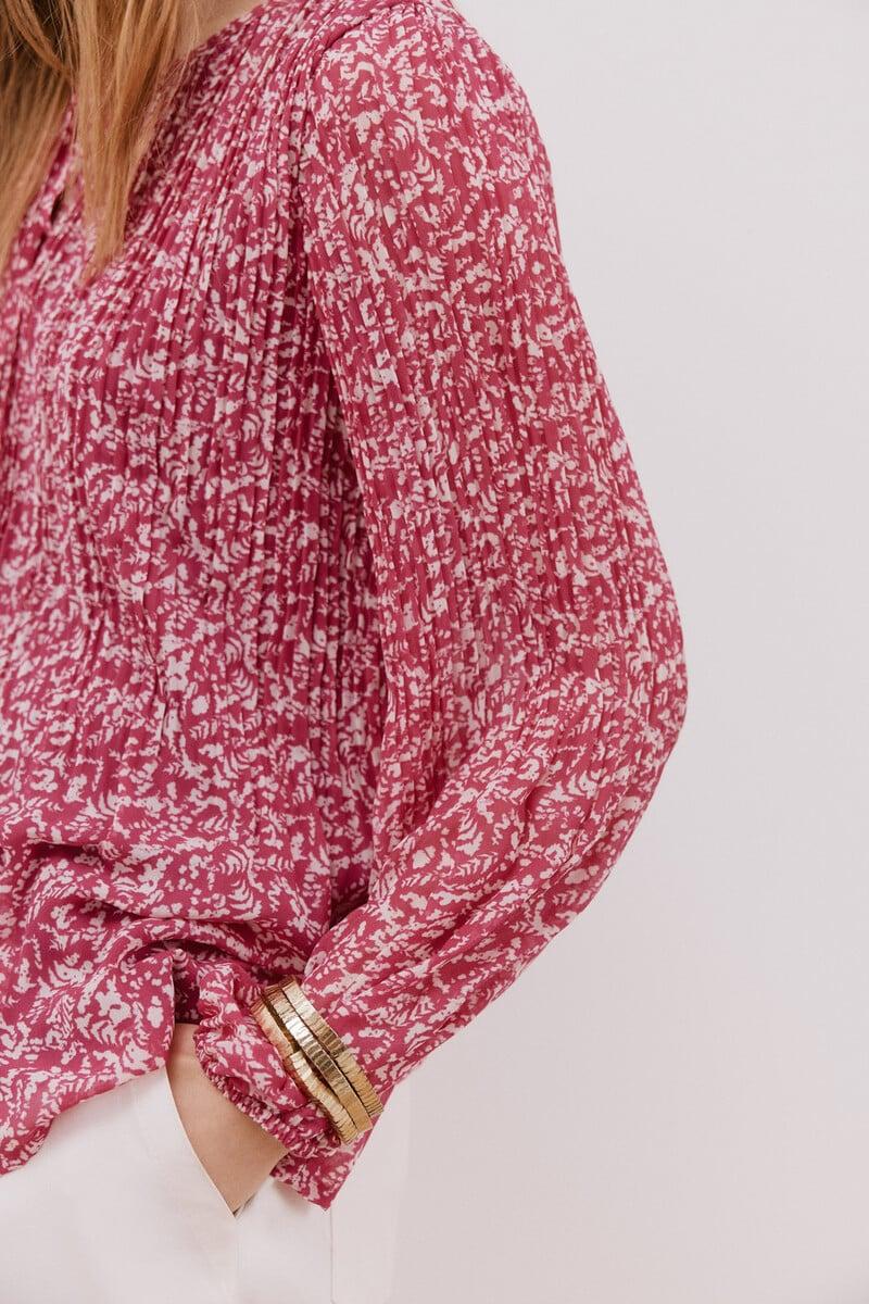 pedro del hierro Blusa plisada escote pico Ofertas especiales