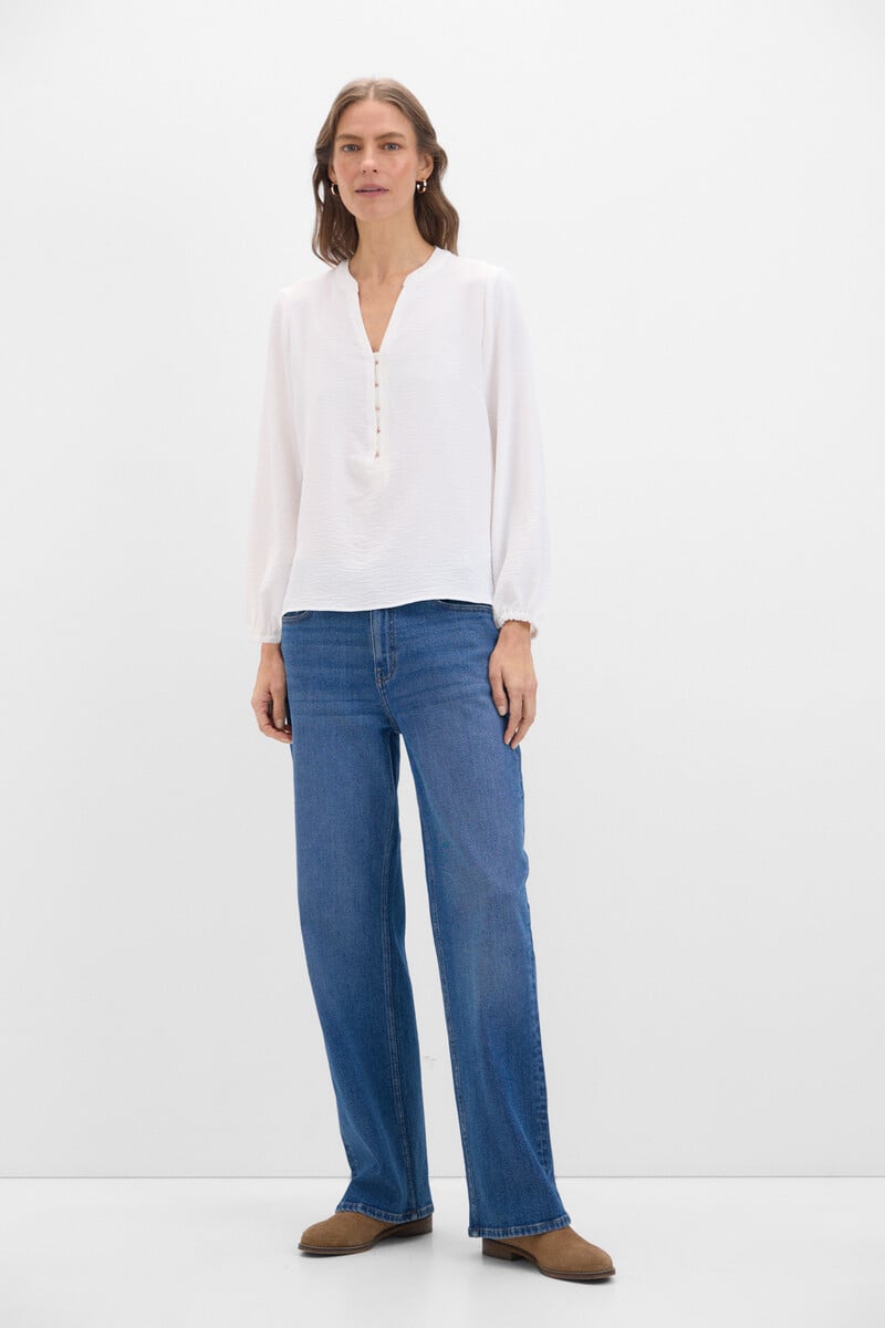 pedro del hierro Blusa cuello mao manga larga Rebajas de fin de temporada