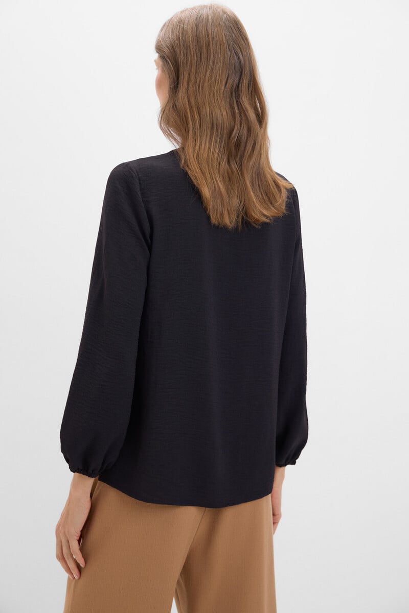pedro del hierro Blusa cuello mao manga larga Precio ultrabajo