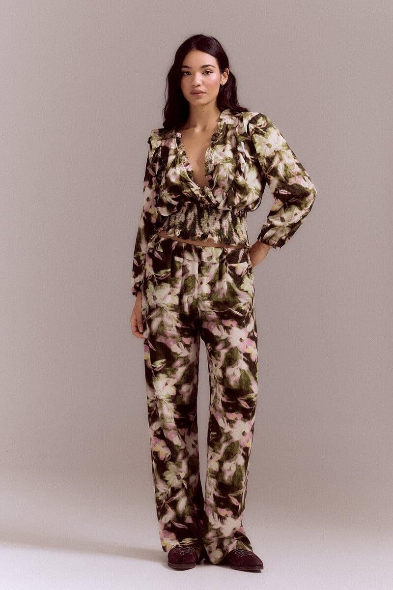 pedro del hierro Blusa estampada nido de abeja Venta caliente