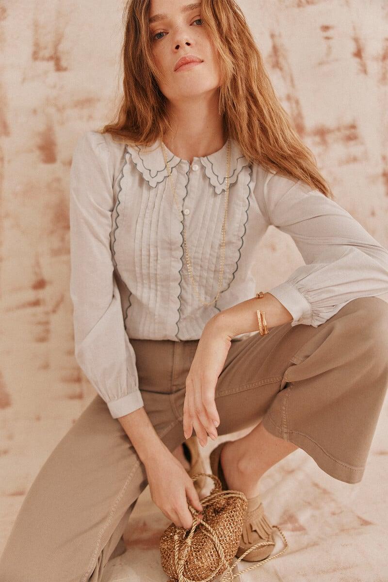 pedro del hierro Cora. Camisa cuello festoneado Ventas relámpago
