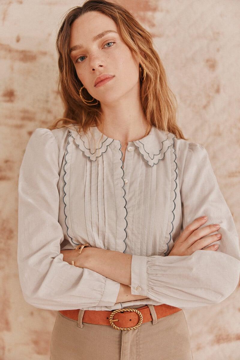 pedro del hierro Cora. Camisa cuello festoneado Ventas relámpago