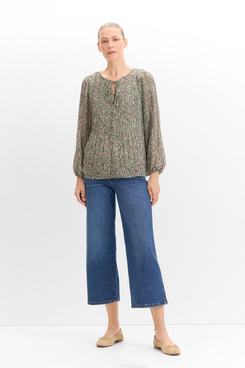 pedro del hierro Blusa plisada estampada Descuento