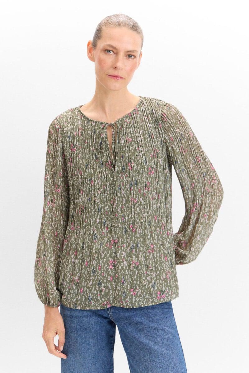 pedro del hierro Blusa plisada estampada Descuento