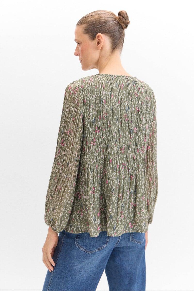 pedro del hierro Blusa plisada estampada Descuento