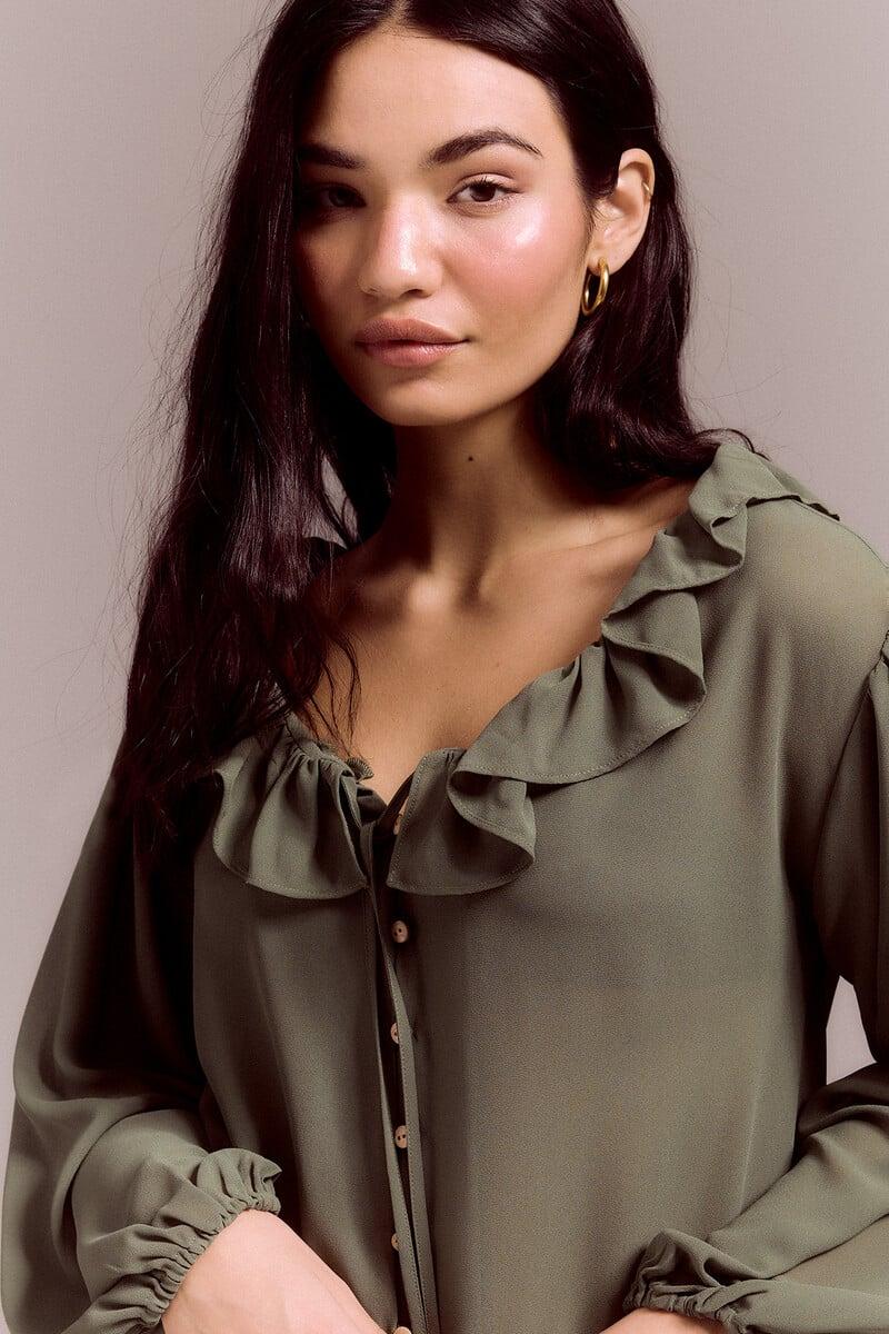 pedro del hierro Blusa romántica volantes Tienda
