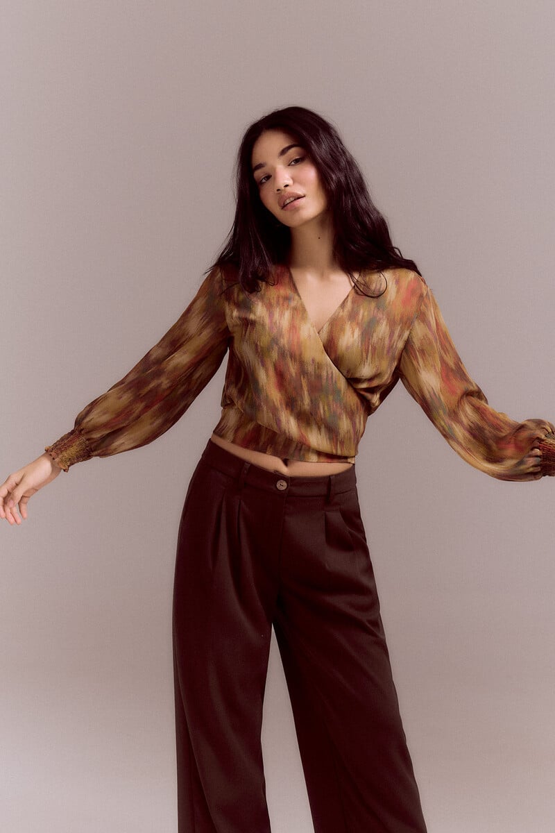 pedro del hierro Blusa estampada lazada Liquidación