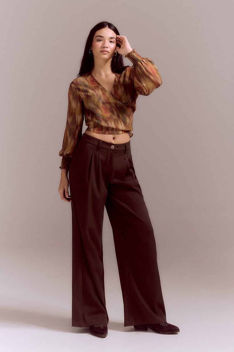 pedro del hierro Blusa estampada lazada Liquidación