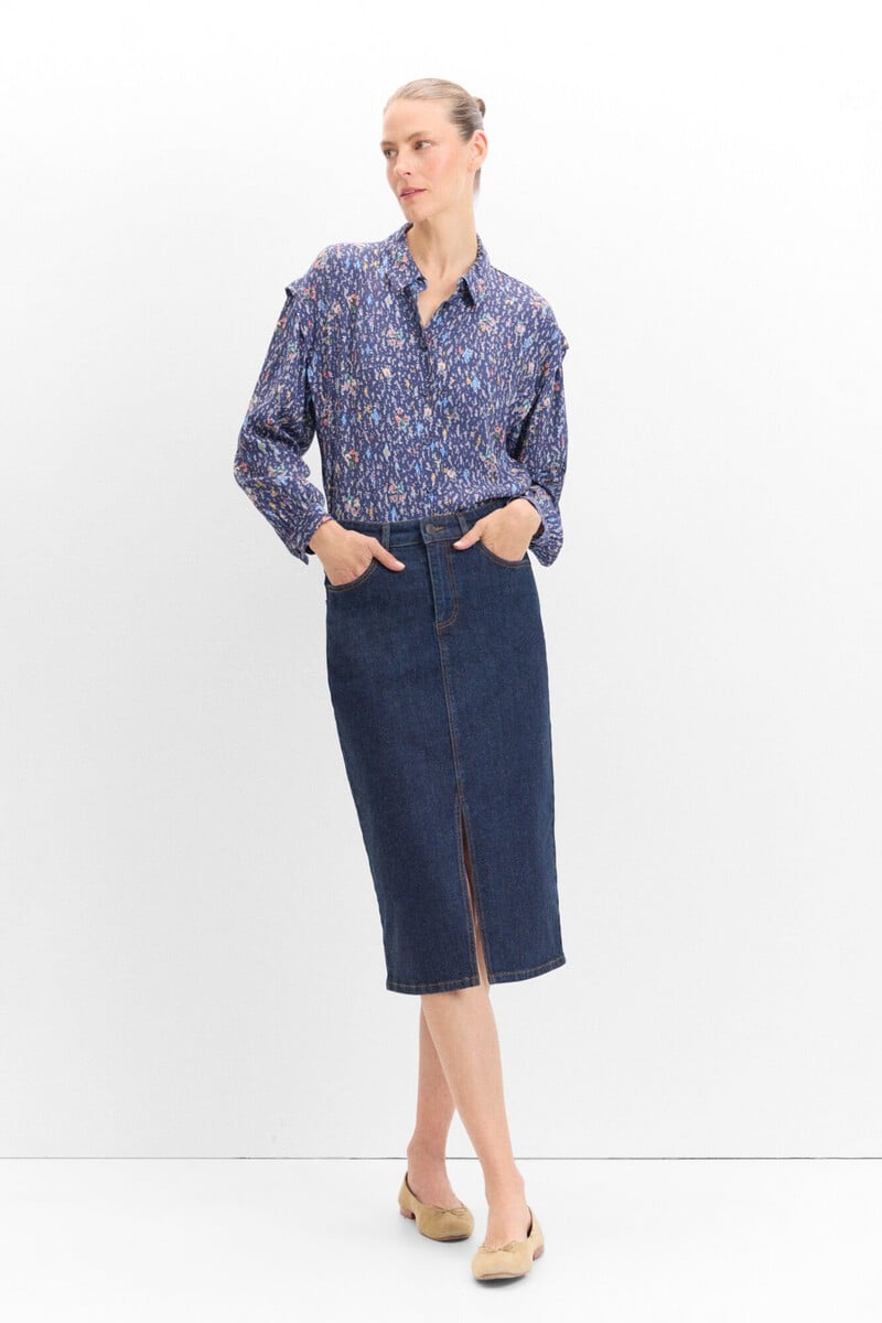 pedro del hierro Camisa pliegue estampada Rebajas top