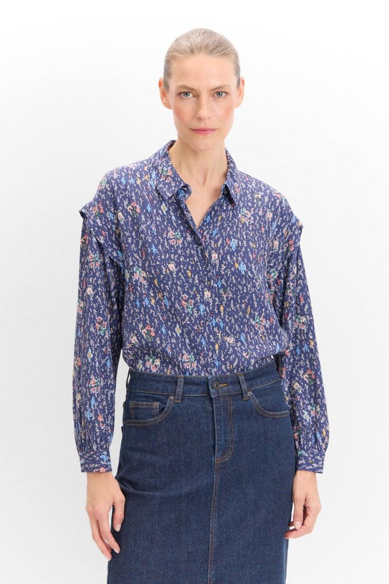 pedro del hierro Camisa pliegue estampada Rebajas top