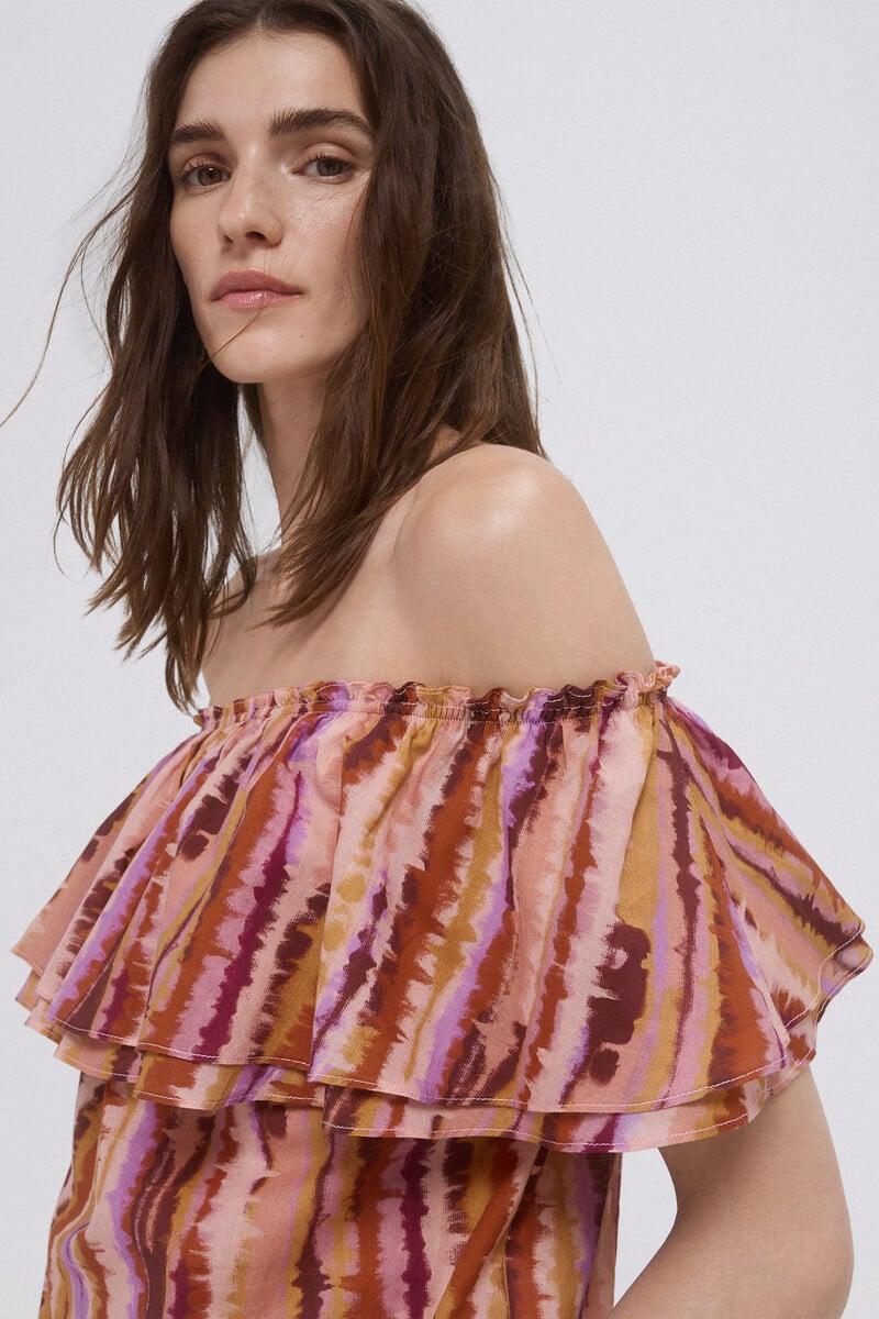 pedro del hierro Top off shoulders estampado Último día