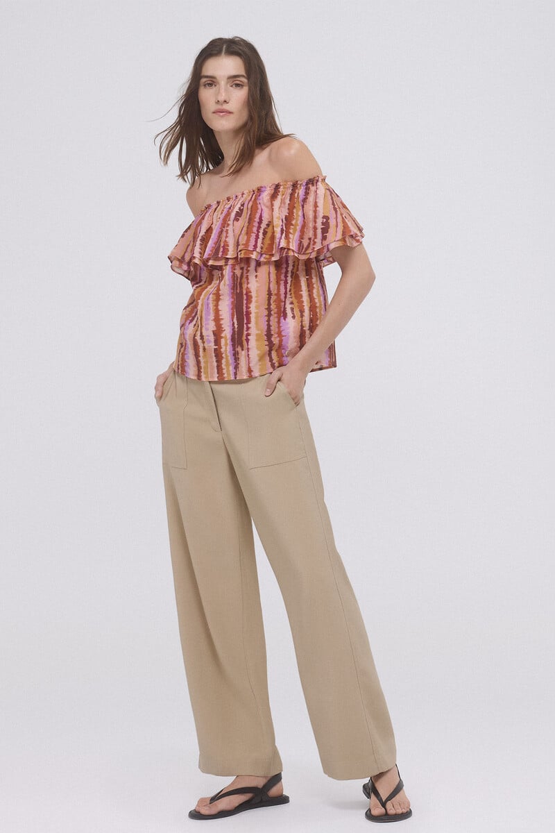 pedro del hierro Top off shoulders estampado Último día