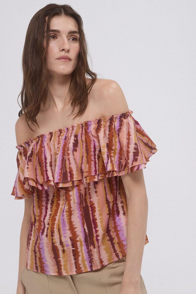 pedro del hierro Top off shoulders estampado Último día