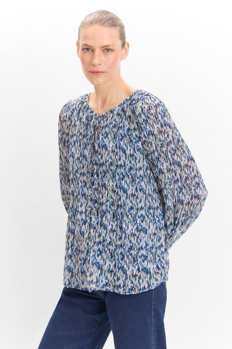 pedro del hierro Blusa plisada estampada Promoción por tiempo limitado