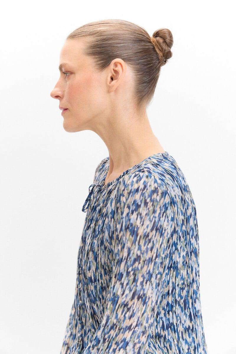 pedro del hierro Blusa plisada estampada Promoción por tiempo limitado