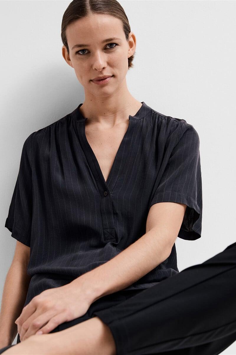pedro del hierro Blusa de manga corta confeccionada con Viscosa Ecovero Oferta especial de fábrica