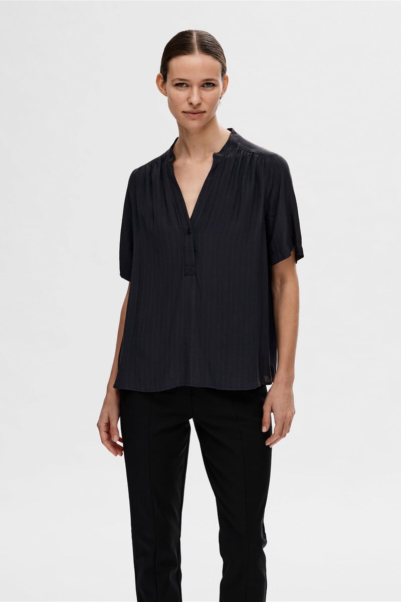 pedro del hierro Blusa de manga corta confeccionada con Viscosa Ecovero Oferta especial de fábrica