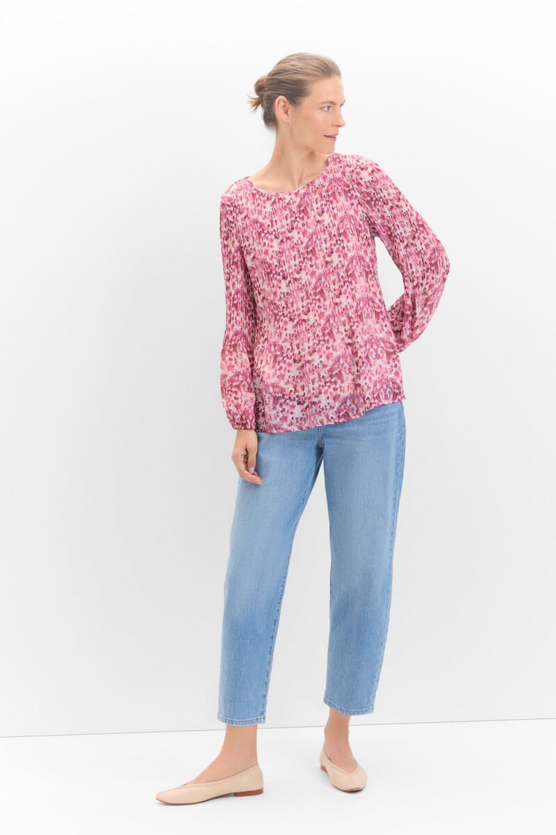 pedro del hierro Blusa plisada combinada Superdescuento