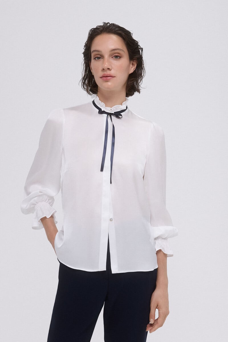 pedro del hierro Blusa satén lazo Grandes descuentos