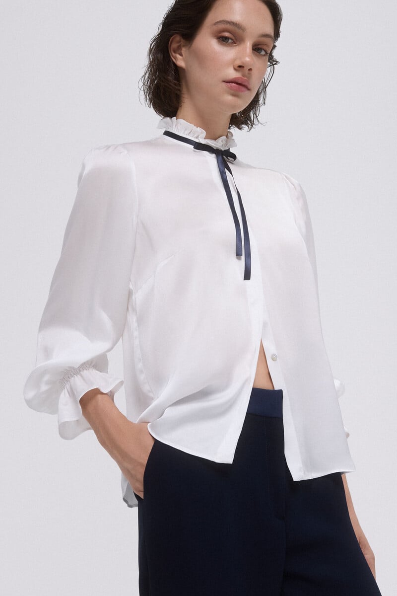 pedro del hierro Blusa satén lazo Grandes descuentos