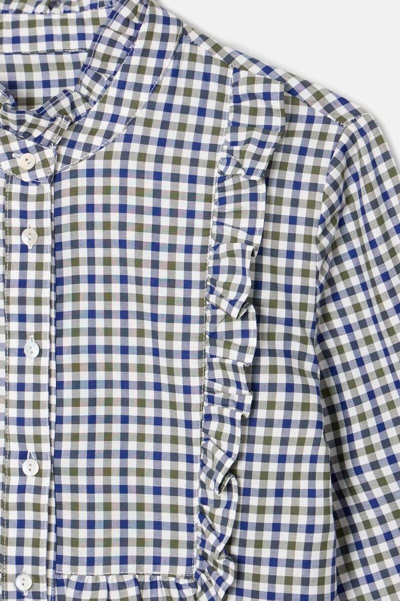 pedro del hierro Blusa chorreras cuadros Tienda de fábrica