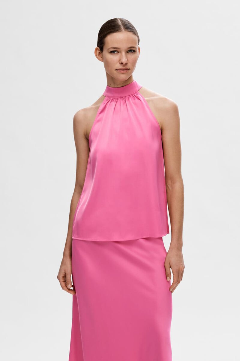 pedro del hierro Top cuello halter sin mangas confeccionado con materiales reciclados Última moda