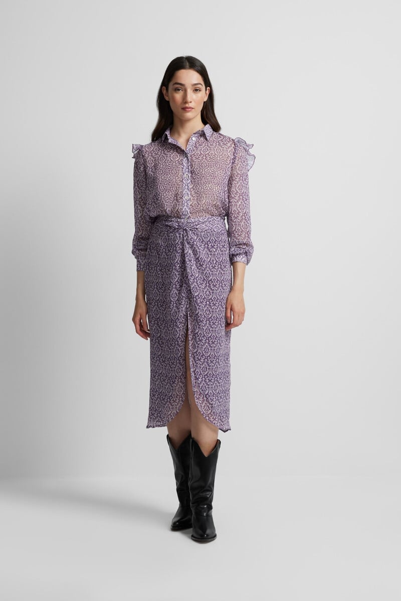 pedro del hierro Camisa volante estampado ikat Descuento por venta flash